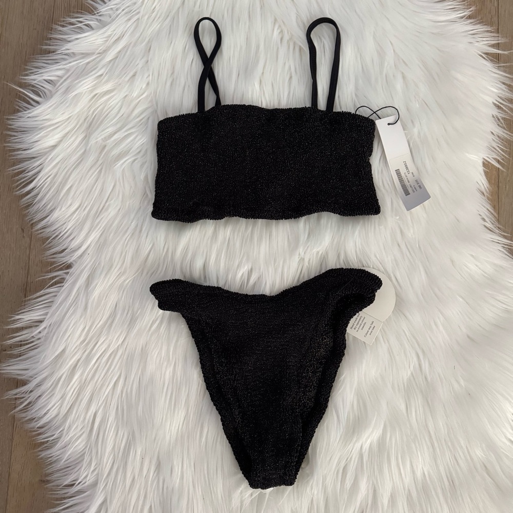 NWT Hunza G Black Sparkle Bikini